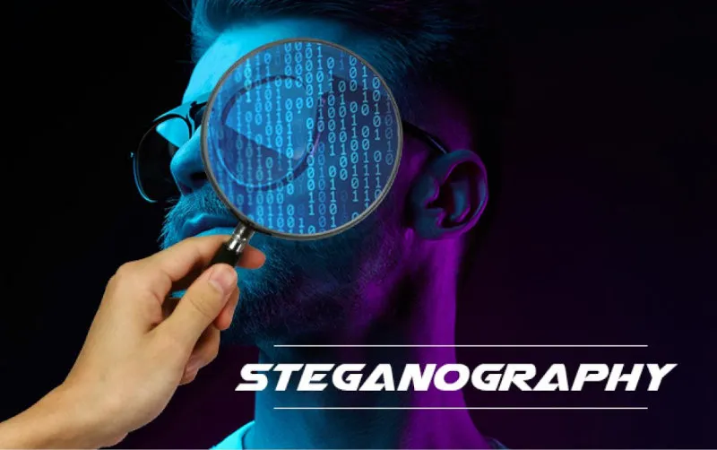 An image showing binary code overlaid on a magnifying glass